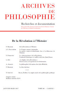 Archives de Philosophie – De la Révolution à l’Histoire