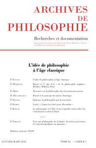 L&rsquo;idée de philosophie à l&rsquo;âge classique