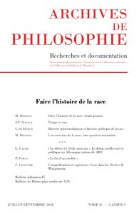 Faire l’histoire de la race