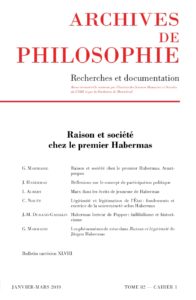 Raison et société chez le premier Habermas