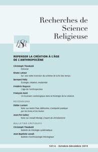 Repenser la création à l&rsquo;âge de l&rsquo;Anthropocène