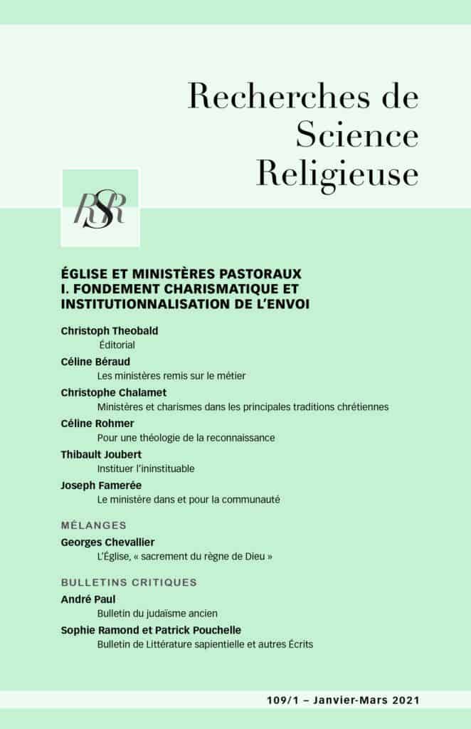 RSR 109-1 eglise et ministeres pastoraux