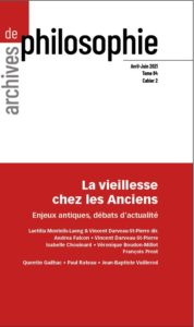 Archives de philosophie – La vieillesse chez les Anciens