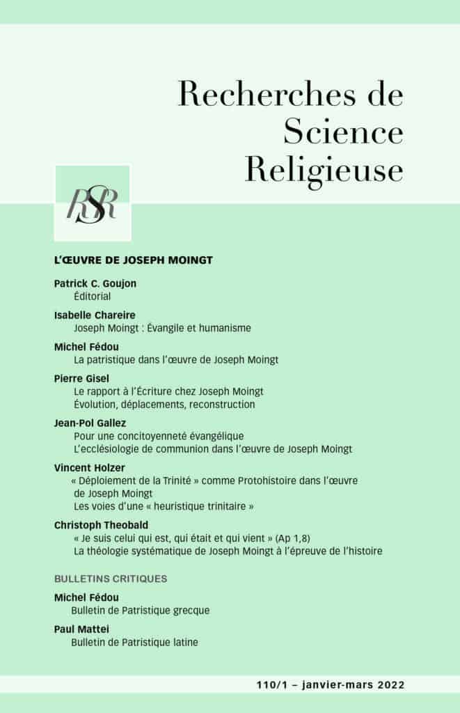 Couverture RSR 110/1 - janvier-mars 2022