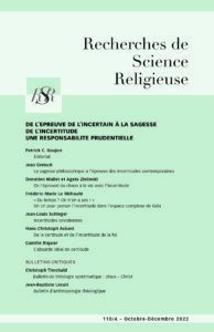 De l’épreuve de l’incertain à la sagesse de l’incertitude.   Une responsabilité prudentielle