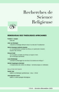 Renouveau des théologies africaines